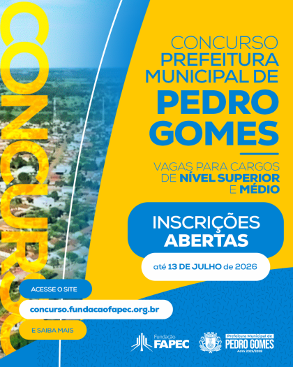 Prefeitura de Pedro Gomes abre inscrições para concurso público